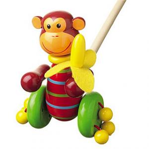 toddler toy push along monkey