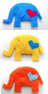 "felt elephant coasters"