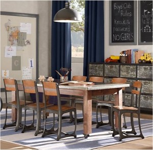 "Vintage school table and chairs"