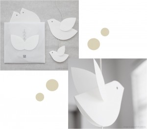 "Paper bird mobile for baby"