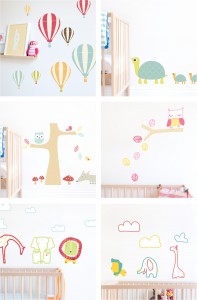 "nursery fabric wall stickers"