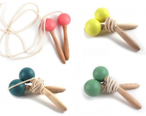 "wooden skipping ropes"