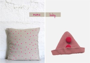 "pink polka dot cushion"