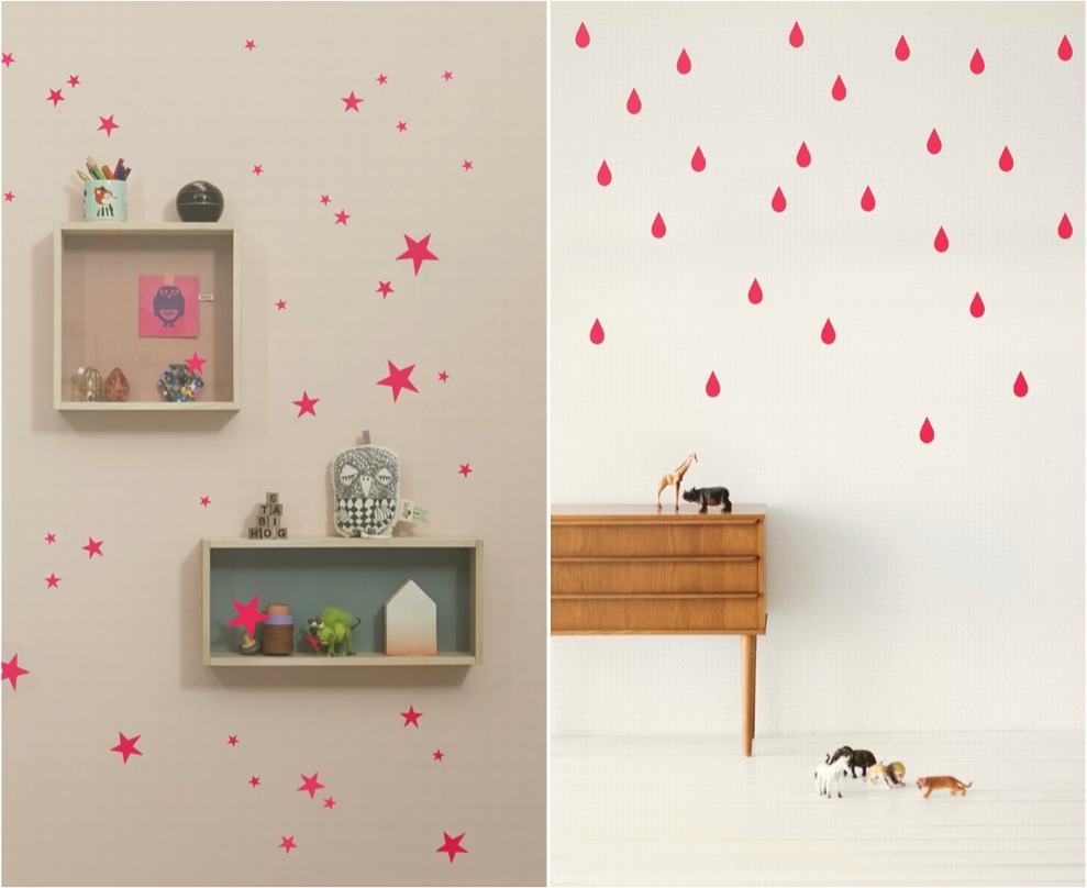 "star and raindrop wall stickers"
