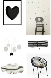 "black and white kids room ideas"