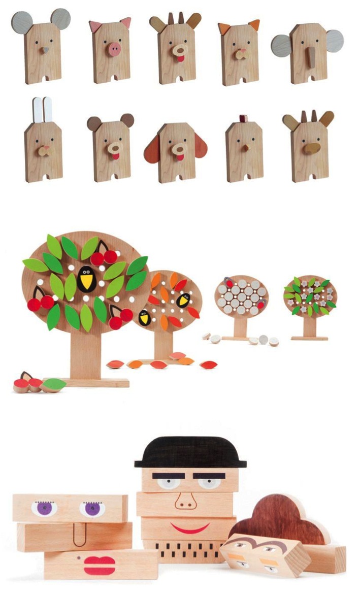 "wooden toy animals and puzzles"