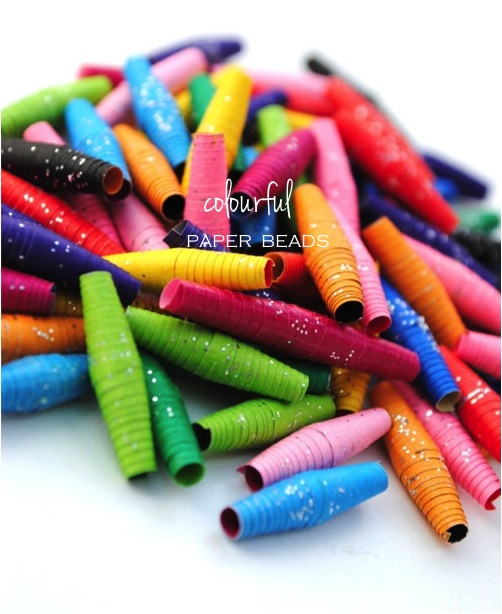 "colourful paper beads kids DIY"