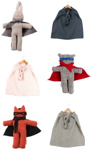 "linen superhero cape and mask set"