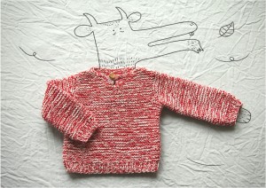 "hand knitted baby sweater"