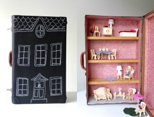 DIY dolls house in a suitcase