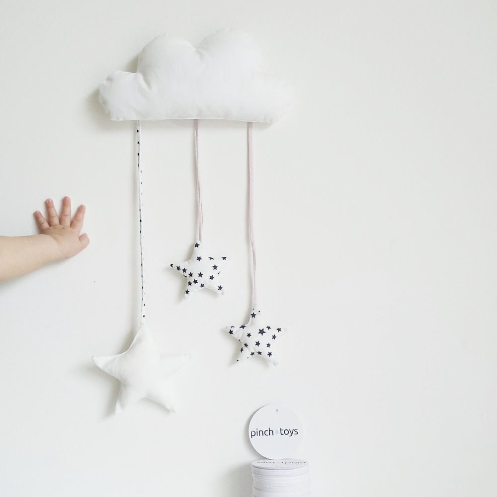 white cloud baby mobile
